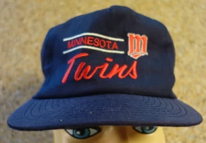 Casquette de baseball vintage MN Minnesota Twins snapback bleu logo M écriture Annco - Photo 1/10