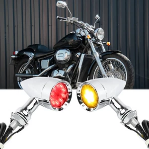 10mm LED Turn Signal Brake Lights For Honda VT1100 VT750 VLX600 VTX1300 VTX1800 - Foto 1 di 12