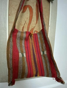 Vintage Handmade Tibetan Indian Woven Shoulder Tote Bag Hippy BoHo Oxfam Old Red - Picture 1 of 12