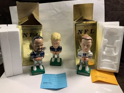 Vintage Dallas Cowboys Bobblehead Lot Roger Staubach Troy Aikman Emitt Smith lot Cover