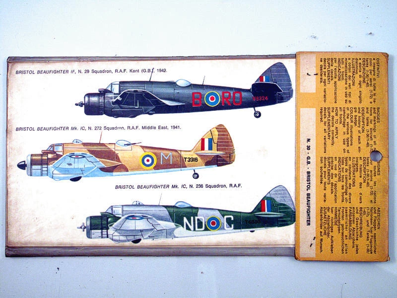 ESCI 33 G.B. Westland Lysander Bristol Benheim Décal Vintage Modélisme - Photo 1/1