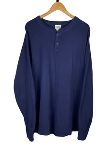 L L Bean Large Herren Tall Henley Normcore Preppie Classiccore Hemd zweilagig blau - Bild 1 von 5