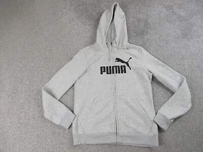 Puma Hoodie Womens Size 12 Grey Long Sleeve Full Zip Logo Sweater Casual Ladies • 17.08€