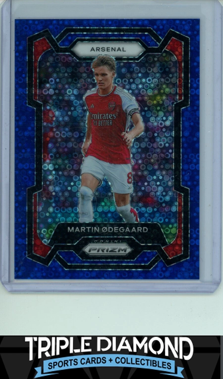 2023-24 Panini Prizm EPL Martin Odegaard Blue Disco Prizm #94/99 R261