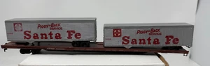 Remolques de servicio Santa Fe Piggy Back (2) y vagón de ferrocarril - faltan piezas - Imagen 1 de 9