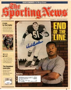 Dick Butkus Mike Singletary Autographed Newspaper Cover TSN Bears JSA AH03456 - Picture 1 of 4