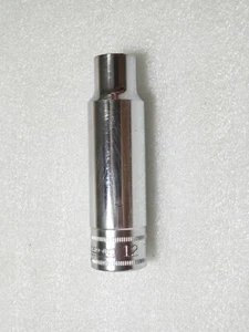 Snap-on Tools TSM12  1/2" Drive Metric 6 Point Deep 12mm Chrome Socket - Picture 1 of 6