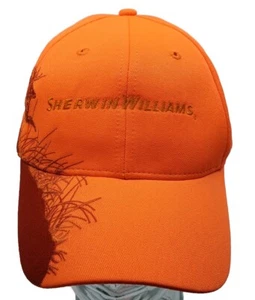 Vintage Sherwin Williams Orange adjustable Hat Cap Hunting Deer X1 - Picture 1 of 9
