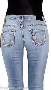 TRUE RELIGION Marca Jeans Mujer Becca Super T Retorcido Llamarada Corte Bota Goodwin Azul - Imagen 1 de 9