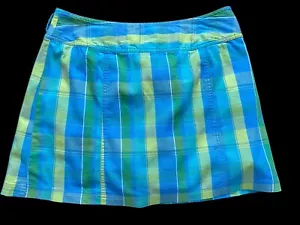 Pantalón corto St. John’s Bay azul verde a cuadros elástico para mujer talla 14 - Imagen 1 de 9