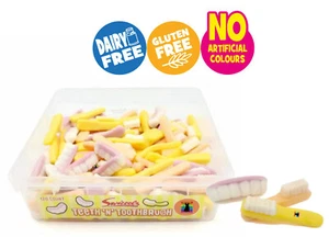 Swizzels FUN GUMS GIANT Teeth and Toothbrushes Sweets FULL TUB GLUTEN FREE Party - Picture 1 of 5