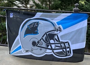 Carolina Panthers NFL Licenciado Emerson Bandera Azul 33”x5’ Ojales Diseño Zona End - Imagen 1 de 3