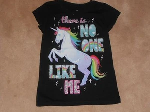 NEW, GIRLS UNICORN T-SHIRT, THERE IS NO ONE LIKE ME, SIZE XS 4/5 - Picture 1 of 1