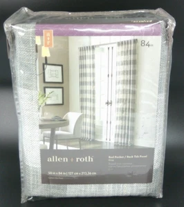 Allen+Roth Hess Rod Pocket Back Tab Panel Gray 50" x 84” 3728123 - Picture 1 of 2