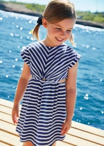 Vestido Mayoral Girls vestido de verano a rayas 3946 NUEVO talla 122 / 7 Y - Imagen 1 de 5