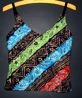 Traje de baño Tankini Cole of California talla 8 marrón, azul, verde-usado Foto 1 de 4