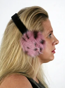 Nuevos manguitos para orejas de piel de visón con estampado de leopardo Efurs4less - Imagen 1 de 3