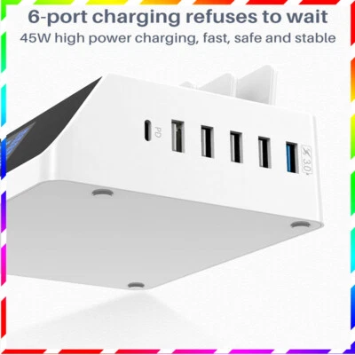Fast charging station multi-port USB digital display hub can be used as a stand - Image 1 of 4