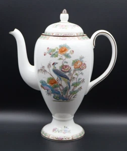 A Wedgwood Kutani Crane - Brown Edge 1 3/4pt Coffee Pot - Picture 1 of 1