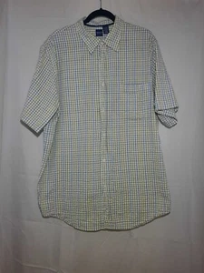 Basic Editions Men's Short Sleeve Button up Shirt- Size XL Plaid Casual Cotten - Picture 1 of 6