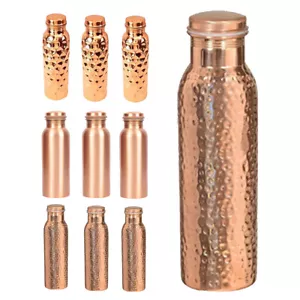 Ayurveda Pure Copper Water Bottle Natural Health Benefits Pack Of 10 pcs - Picture 1 of 7