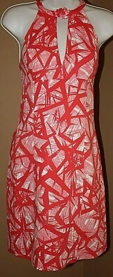 Beth Bowley Pink Geometric Halter Dress Keyhole Sleeveless 2  - Image 1 of 4