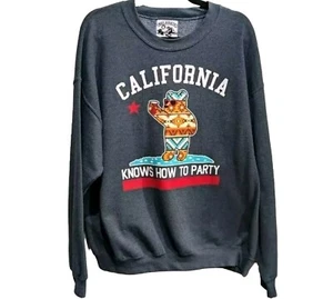 Riot Society Bear California Knows How To Party Crewneck Streetwear Sweater XL - Picture 1 of 5