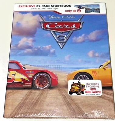 Walt Disney Pixar Cars 3 Target Exclusive Blu-Ray Dvd DC Digibook Limited Ed - Image 1 of 2