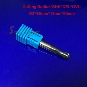 hrc55 R3*12*D6*50 2 Flute Carbide Ball nose end mill milling tool CNC router Bit - Picture 1 of 1