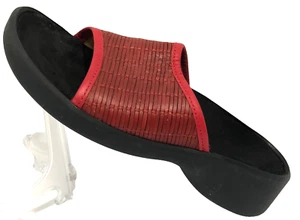 Birkenstock Tatami Sandals Women 38 7.5 Red Wide Band Birkies Shoes Slip On - Picture 1 of 9