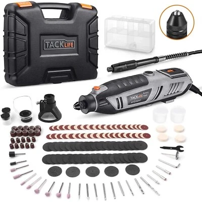 TACKLIFE 200 W Utensile rotante avanzato set 183 pz albero flessibile 6 impostazioni 40000 giri/min