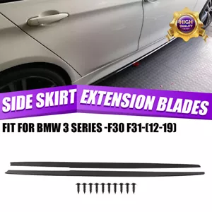 FALDAS LATERALES ESTILO DEPORTIVO M NEGRAS EXTENSIÓN LABIAL para BMW F30 F31 SERIE 3 2012-2018 - Imagen 1 de 12