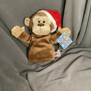 Ganz Playtime Puppets Hand Puppet Monkey Santa 9" New - Picture 1 of 1
