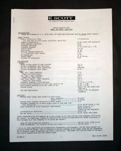 Scott 340 Tuner Verstärker Service Bulletin - Bild 1 von 1