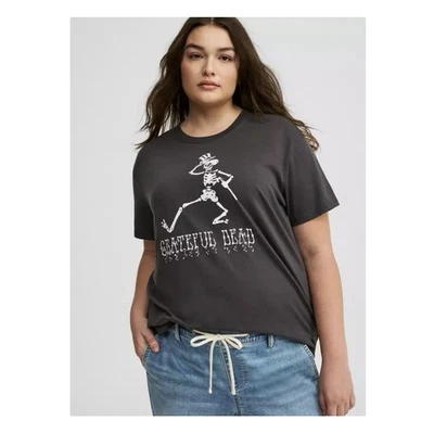 Torrid Grateful Dead Relaxed Fit Tee Size 3 Gray T-Shirt Top 3X Dancing Skeleton - Image 1 of 4