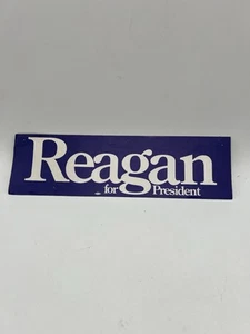 Vintage Reagan For President Political Campaign Bumper Sticker Blue Large - Picture 1 of 4