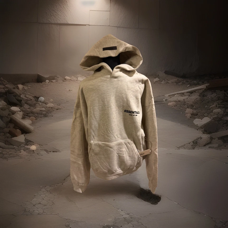 Fear of God Essentials Hoodie Light Oatmeal Size 100 Authentic SZ Small