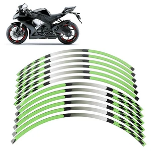 For Kawasaki NINJA 1000/R/SX 250/R 300/600R/400/500/R 17" Green Rim Wheel Decals - Picture 1 of 8