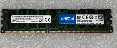 32GB PC3-10600R RDIMM Micron MT72KSS4G72PZ-1G4N1 Equivalent Server Memory RAM - Image 1 of 4