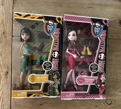 2013 Monster High I LOVE SHOES Draculaura & Cleo - NRFB - Box Details - Image 1 of 4