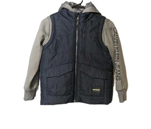 Calvin Klein Jeans Jacket Youth Boys Small 7/8 2-in-1 Hoodie & Vest 1 Pc Combo S - Picture 1 of 12
