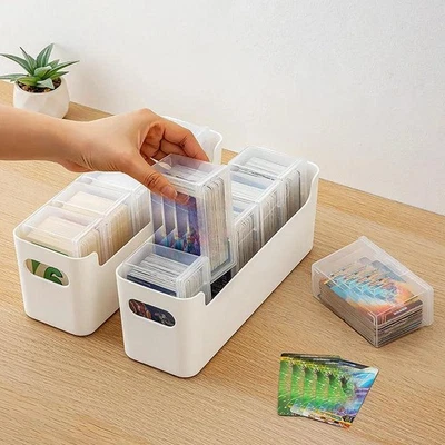 Plastic Card Storage Box Multifunctional Cards Orangizer Box Set with Dust Cover - Image 1 of 2