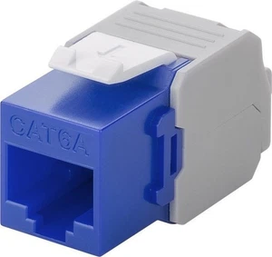 10x gniazdo CAT 6 KeyStone RJ45, nieekranowane, 250 MHz, niebieskie; NET Keystone CAT 6a UT - Zdjęcie 1 z 3