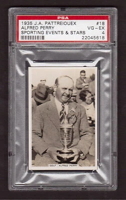 Alfred Perry Golf 1935 J.A. Pattreiouex Card #18 PSA 4 VG-EX - Image 1 of 2