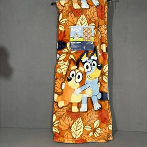 New Bluey Plush Throw Fall Leaves Autumn Blanket 50x70 Soft Cuddle Cozy Toddler - Picture 1 of 5