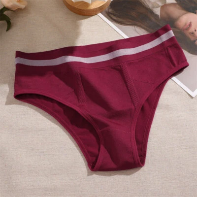 Paquete de 1/3/5 bragas de cintura media sexy de algodón elástico ropa interior suave bragas para mujer Foto 1 de 4