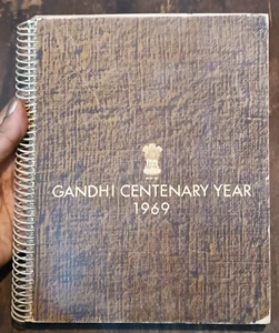 INDIA VINTAGE GANDHI CENTENARY YEAR 1969 CALENDAR DIARY W/ 12  PRINT GANDHI LIFE - Picture 1 of 9