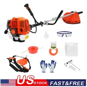 2 In 1 Petrol Grass Trimmer Brush Cutter 52CC 2-Cycle Heavy Duty Gas Weed Wacker - Picture 1 of 13