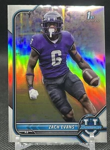 2022 Bowman University Chrome Refractor 1st ZACH EVANS #64 LA Rams - Picture 1 of 5