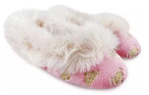 BNWT New Disney Store Disney Princess Slippers Kids size 6-7 - Pink Fluffy - Picture 1 of 4